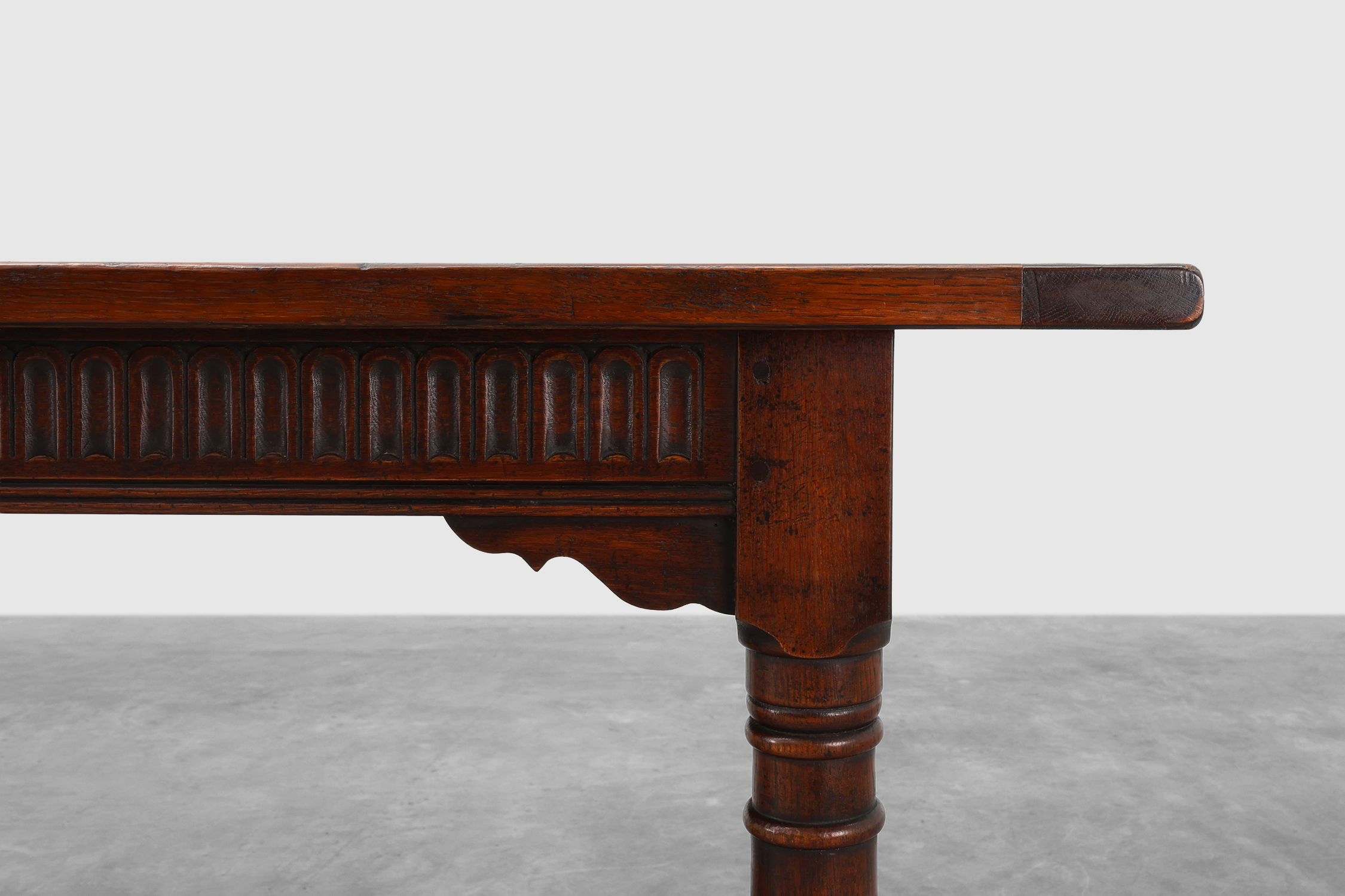 19th-Century French Provincial Oak Dining Tablethumbnail